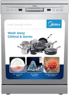 Midea TORRINO,WQP12-5201F Free Standing 13 Place Settings Intensive Kadhai Cleaning| No Pre-rinse Required Dishwasher