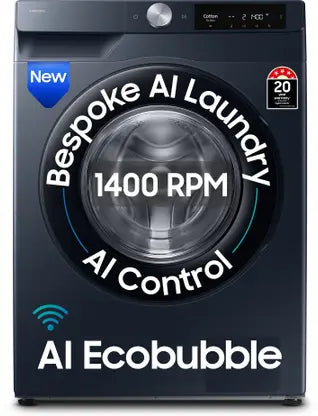 SAMSUNG 9 kg 5 Star, AI Control, AI Ecobubble, Super Speed, Wi-Fi, Hygiene Steam, Digital Inverter Motor Fully Automatic Front Load Washing Machine with In-built Heater