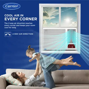 CARRIER 2025 Model 1.5 Ton 5 Star Window Inverter AC - White  (CIW19SC5R35F0, Copper Condenser)