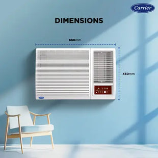 CARRIER 2025 Model 1.5 Ton 5 Star Window Inverter AC - White  (CIW19SC5R35F0, Copper Condenser)