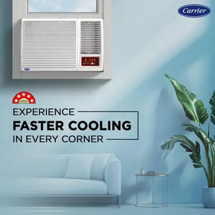 CARRIER 2025 Model 1.5 Ton 5 Star Window Inverter AC - White  (CIW19SC5R35F0, Copper Condenser)