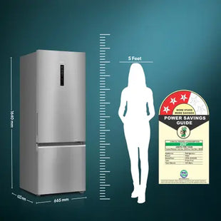 Haier 325 L Frost Free Double Door 3 Star Convertible Refrigerator with 3-Star 14 In 1 Convertible Modes, 1 Hour Icing Technology, Digital Control Panel  (Dazzle Steel, HEB-333DS-P)