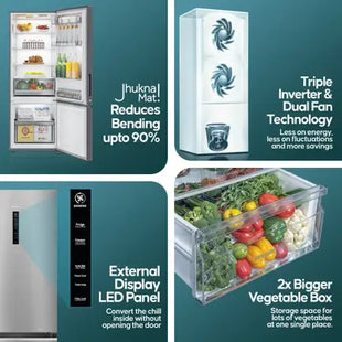 Haier 325 L Frost Free Double Door 3 Star Convertible Refrigerator with 3-Star 14 In 1 Convertible Modes, 1 Hour Icing Technology, Digital Control Panel  (Dazzle Steel, HEB-333DS-P)
