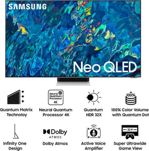 SAMSUNG QN95BAKL 138 cm (55 inch) QLED Ultra HD (4K) Smart Tizen TV  (QA55QN95BAKLXL)
