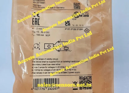 Model-IEC 200 IEK3002BBPKG/AM/US-104-DPS-MAKE IFM