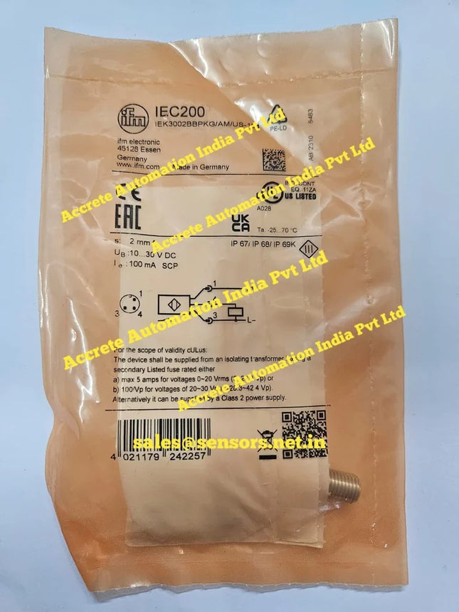 Model-IEC 200 IEK3002BBPKG/AM/US-104-DPS-MAKE IFM